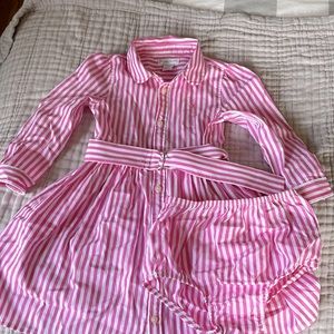 Like new toddler pink striped polo dress